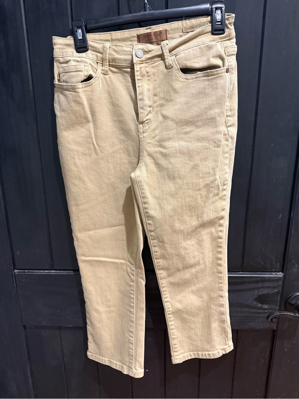Judy Blue Cropped Beige Straight Jeans